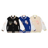 Baby Blue Varsity Jacket Letter Loose Men's Autumn Baseball Uniform Jacket