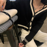 Preppy Aesthetic Sweater Knitted Coat Women's Spring Autumn Vintage Sweater