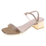 Nude Block Heel Peep Toe Sandals