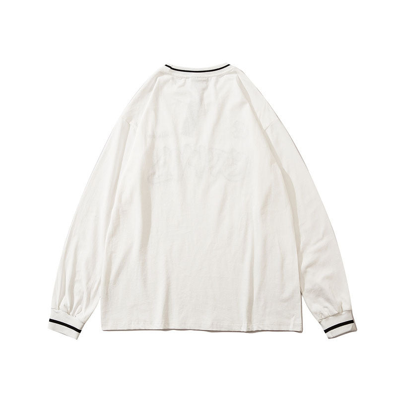 Mens Fall Outfits Baseball Uniform T-shirt Men and Women Hiphop Letters Oversize Long-Sleeved Thin Sweater