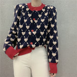 Preppy Aesthetic Sweater O-neck Short Cardigan Women's Knitwear