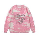 Mens Fall Outfits Sweater Man and Woman Cartoon Digital Couple Wear Knitted Pullover Top