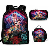 Stranger Things Backpack 3-Piece Backpack Student Schoolbag Lunch Bag