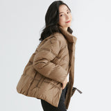 Women Winter Coats Puffer Jacket Down Coat Female Thin Lightweight Short Type Stand Collar Autumn and Winter White Duck Down Coat