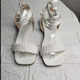 Women Open Toe Sandals Flats Plus Size Cross Flat Casual Round Toe Summer Women's Shoes