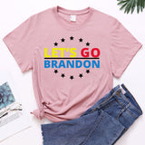 Let's Go Brandon T Shirt Printed Short-Sleeved T-shirt Women's Loose Cotton Top