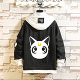 Comic Denim Jacket Anime Clothes Men's Sweater Denim Jacket