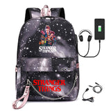 Stranger Things Hellfire Club Backpack Stranger Things Printed USB Backpack Student School Bag