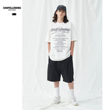 Preppy Aesthetic T Shirt Double Yarn Crew Neck Loose Casual Print T-shirt