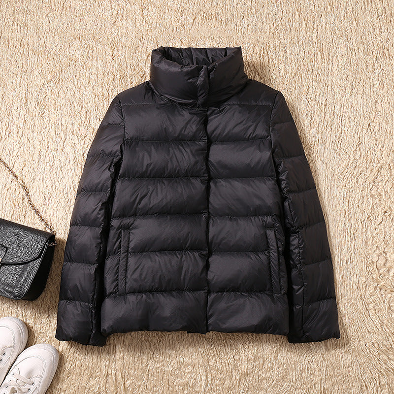 Women Winter Coats Puffer Jacket Down Coat Short Down Feather Liner Women Coat Warm Stand Collar Jacket