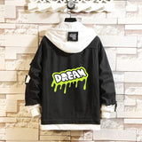 Comic Denim Jacket Dream Hooded Hoodie Long Sleeve Denim Jacket