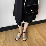 Flat Dress Sandals Summer Flat Hollowed Buckle Strap Casual Sandals