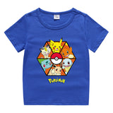 Children Pokemon Pikachu T Shirt Children Summer Clothing Short Sleeve T-shirt Male