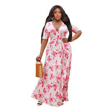 Nina Parker plus Size Dresses Sexy 5-Point Split Sleeve Dress