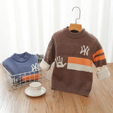 Boys Fair Isle Sweater Children's Mink Fur Thickened Sweater Student