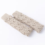 Winter Thick Knit Thigh High Socks Long Stockings Boot Solid Color Mid-Calf Length Socks Hollow Pattern Knitted Socks