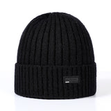 Mens Winter Hats Autumn and Winter Solid Color Outdoor Leisure Wool Hat Thickened Warm Knitted Hat