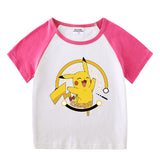 Children Pokemon Pikachu T Shirt Summer Wear Short Sleeved T-shirt Leisure Sports
