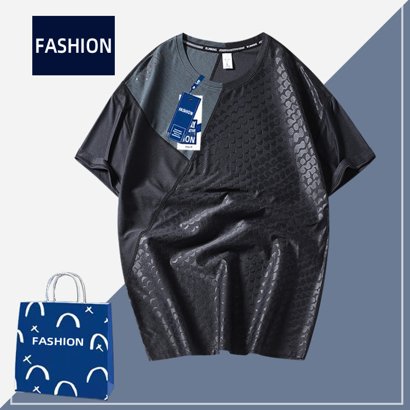 Sweat Wicking Shirt Men's Loose T-shirt Fitness Sports Outdoor Quick-Drying T-shirt