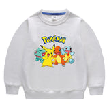 Children Pokemon Pikachu Hoodie Spring and Autumn Solid Color Cotton Sweater