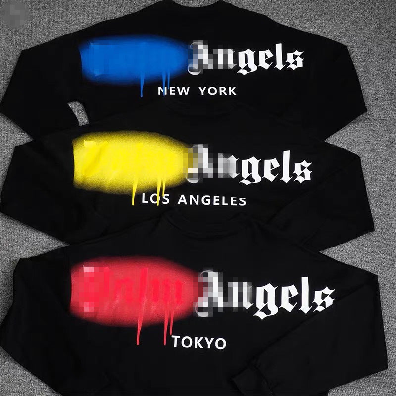 Palm Angels Sweatshirts Printed Long-Sleeved T-shirt Men's and Women's Loose Bottoming Shirt