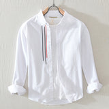 White Work Shirts Men's Casual Square Collar Shirt