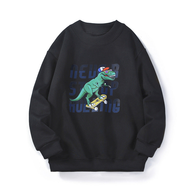 Children Boy Hoodie Autumn and Winter Fleece Sweater Turtleneck