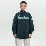 Orange Varsity Jacket Spring and Autumn Flocking Letter Embroidered Trench Coat Men's Loose Lapel Jacket