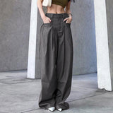 Julia Fox Low Rise Trousers Retro Wide Casual Trousers