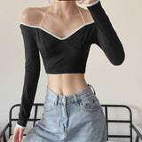 Music Festivals Rave Outfits Girls Tops Fall Women's Clothing Fashion Long Sleeve Sexy T-shirt