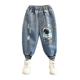 Toddler Boys Pants Boys' Jeans Spring and Autumn Ankle-Tied