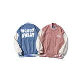 Baby Blue Varsity Jacket Baggy Coat Men's and Women's Jacket Autumn Baseball Uniform