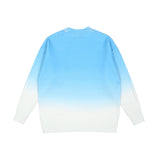Mens Fall Outfits Gradient Heart Printing round Neck Pullover Knitted Sweater Men and Women