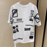 We11 Done T Shirts Letter Logo Graffiti Printing Summer Short Sleeve Men and Women