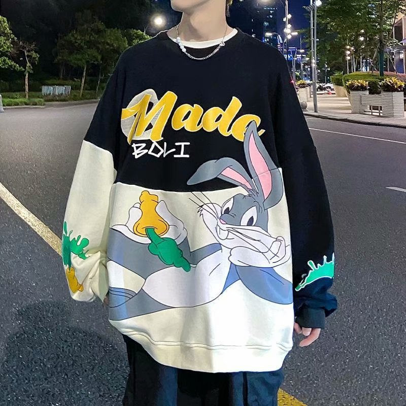 Men Sweatshirts Sweater Men's Loose Cartoon Coat Trendy