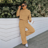 Women Fall Outfits Autumn and Winter Double-Sided Velvet Top Suit Home Wear Trousers Two-Piece Set