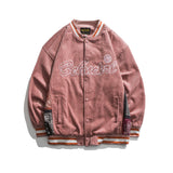 Vintage Letterman Jacket Autumn Corduroy Embroidered Casual Jacket