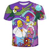 Homer Simpson Shirt Digital Printing Summer Casual round Neck Short Sleeve