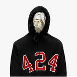 424 Hoodie Hip Hop 424 Three-Dimensional Embroidery Velvet Padded Hooded Sweatshirt for Men and Women