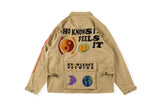 Saint Michael Baseball Jacket 22fw Hip Hop Big Talker Smiley Face Heavy Embroidery Loose