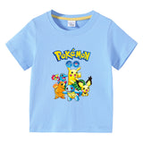 Children Pokemon Pikachu T Shirt Summer Cotton Short Sleeve T-shirt