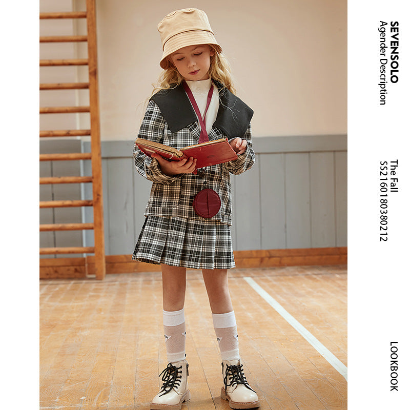 Girls Small Suit Outfit Spring and Autumn Kids' Overcoat Children GIRL'S Spring Clothes 2 Piece Set