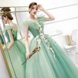 Women's Evening Dress Ball Gown Princess Quinceanera Wedding Dresses Army Green Evening Gown Tutu Dress