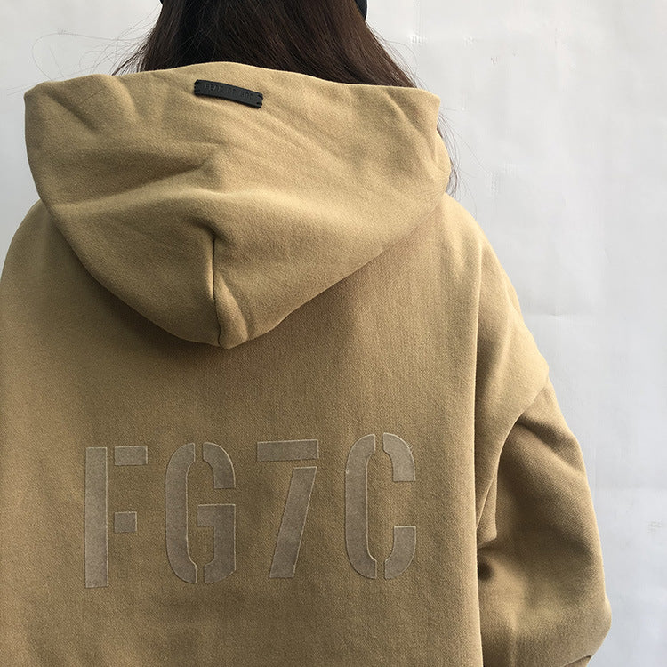 Fog Fear of God Essentials Hoodie Fg7c Flocked Printed Loose-Fitting Hoodie Male