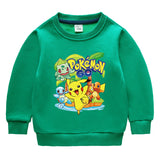 Children Pokemon Pikachu Hoodie Boy Fleece-Lined Autumn