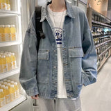 Men Denim Jacket Spring and Autumn Vintage Denim Jacket Men's Jacket