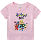Children Pokemon Pikachu T Shirt Summer Short Sleeve Cotton Leisure Sports
