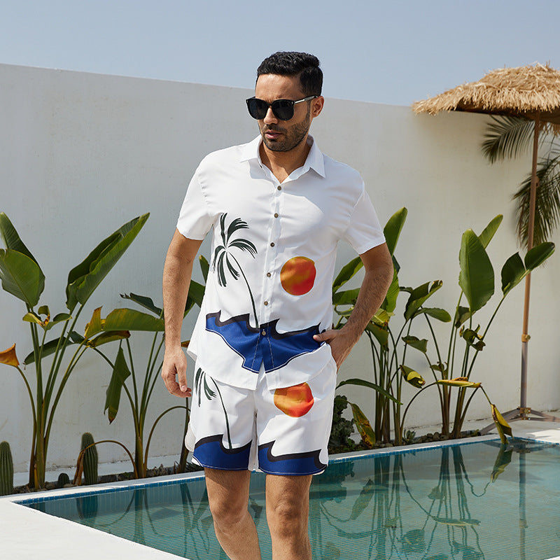 Men Hawaii Shirts Hawaiian Short Sleeve Shirt