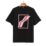 We11 Done T Shirts Color Checkered Logo Letter Offset T-shirt Solid Color Loose