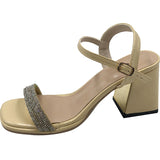 Nude Block Heel Peep Toe Mid Chunky Heel Sandals